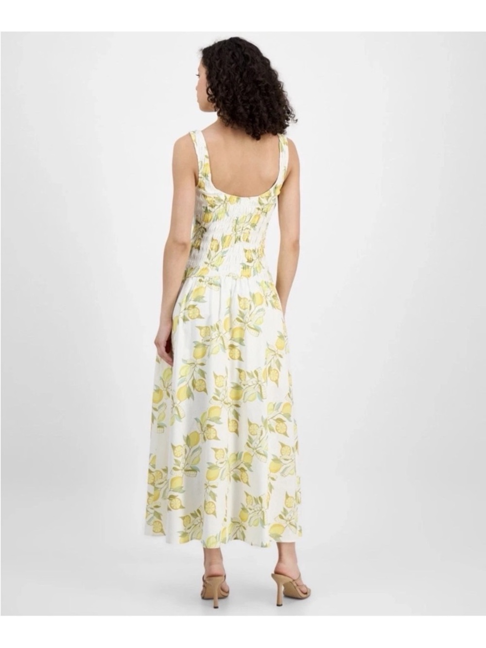 Avec Les Filles White Maxi Dress with Yellow Lemon & Green Leaf Print - Picture 5 of 14